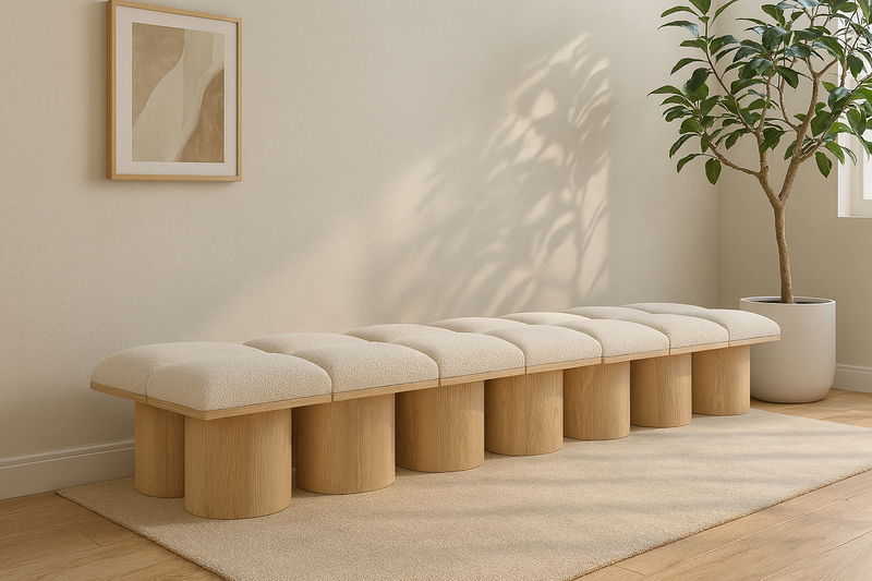 Pavilion - 14 Piece Modular Bench With Natural Base