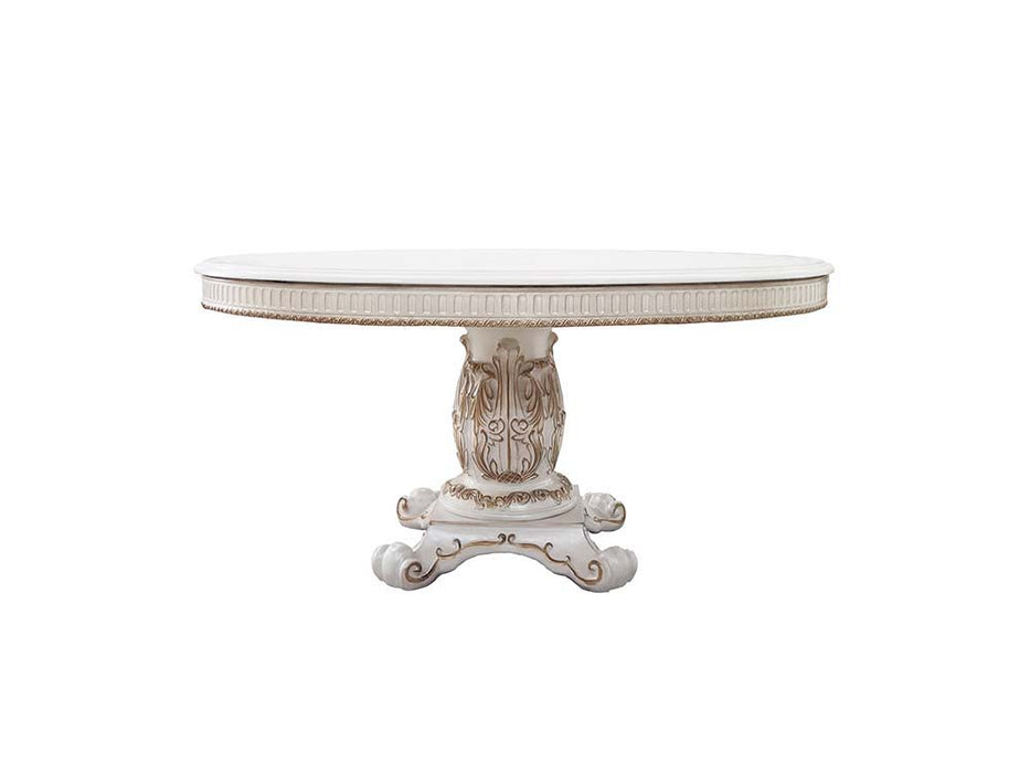 Vendom - Dining Table - Antique Pearl Finish - 76"