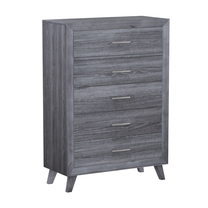 Rappa - 5-Drawer Wood Dresser - Warm Gray