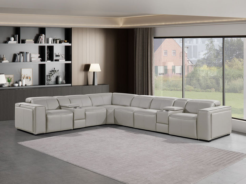 1224 - 8-Piece L-Shaped Sectional Sofa In With 4 Power Recliners & Power Headrests