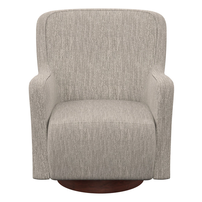 Clara - Swivel Chair With Wood Base - Speckled Tan