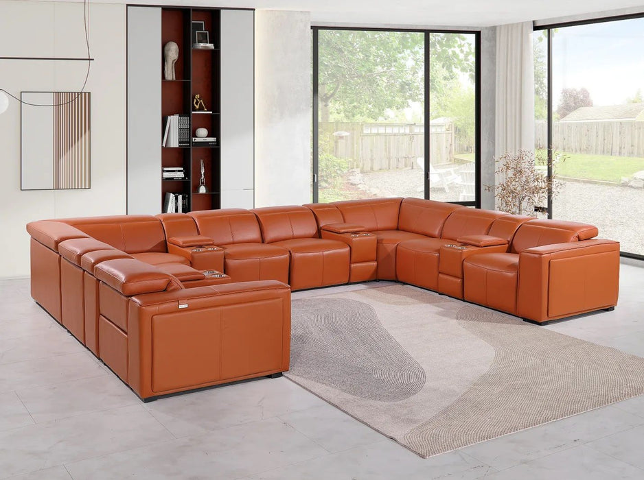 1224 - 12-Piece U-Shaped Sectional Sofa In With 4 Power Recliners & Power Headrests