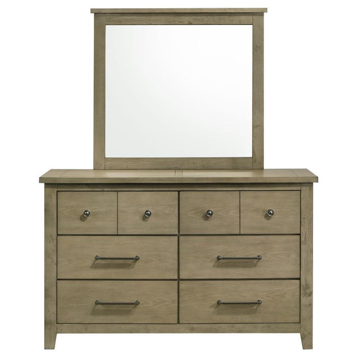 Hazlewood - 6-Drawer Bedroom Dresser With Mirror - Vineyard Oak