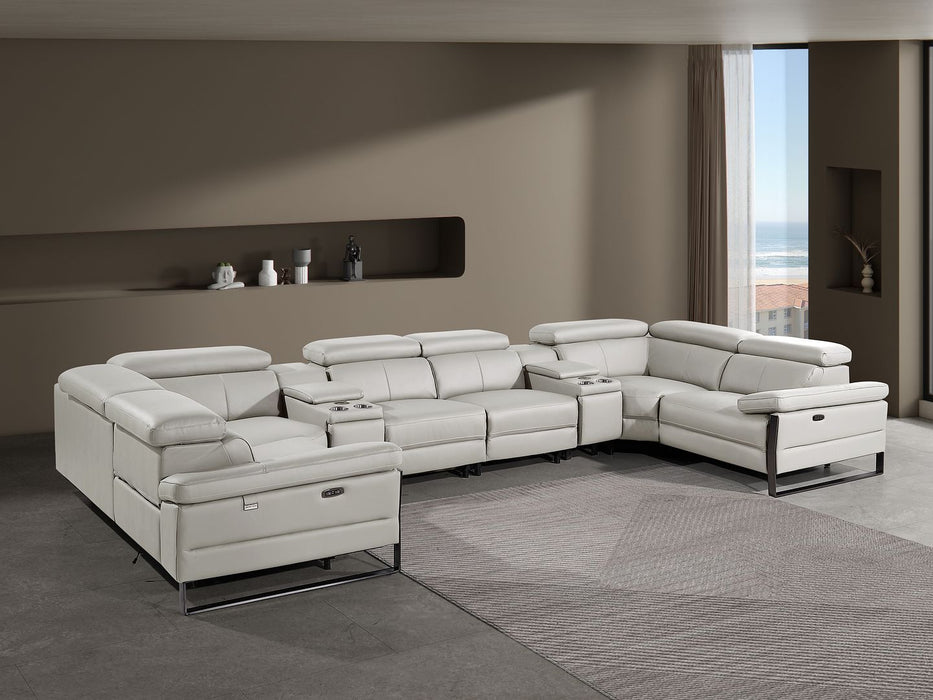 1246 - 8-Piece U-Shaped Modular Power Reclining Sectional With 4 Power Recliners And Power Headrest