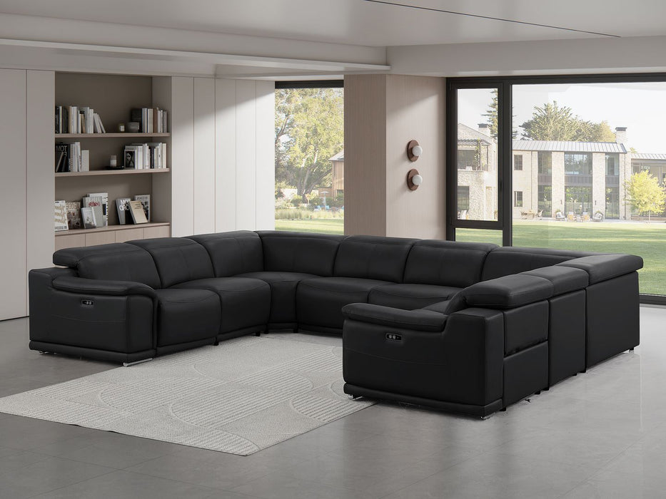 2679 - 8-Piece U-Shaped Power Reclining Sectional In Genuine Leather (4 Recliners)