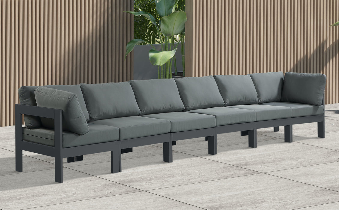 Nizuc - Outdoor Patio 6 Seat Modular Sofa With Gray Frame