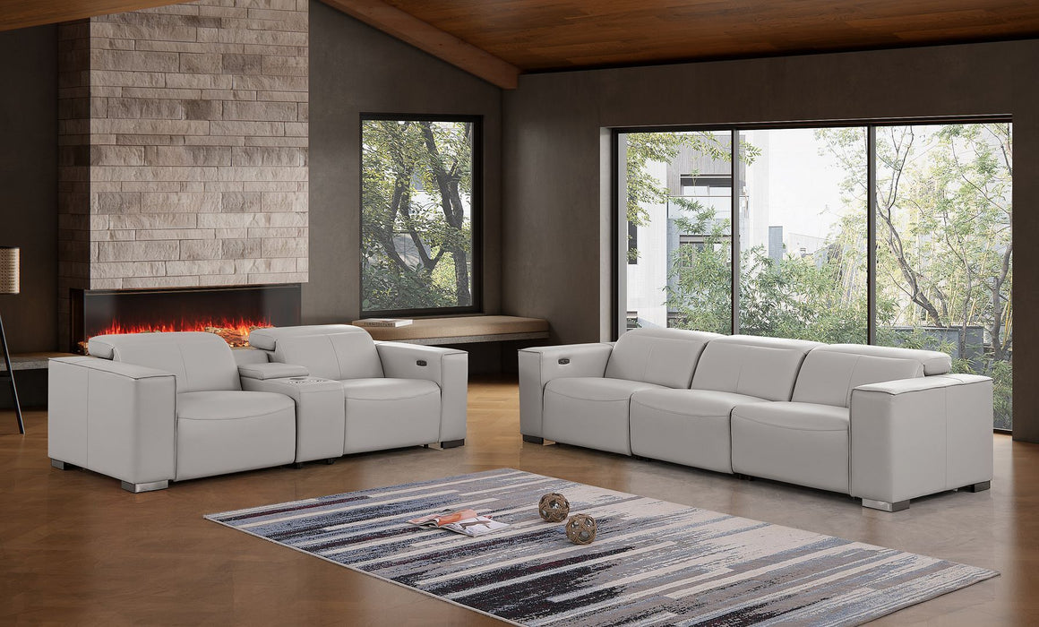 1208 - Leather Reclining Set (Sofa & Loveseat With 5 Power Recliners)