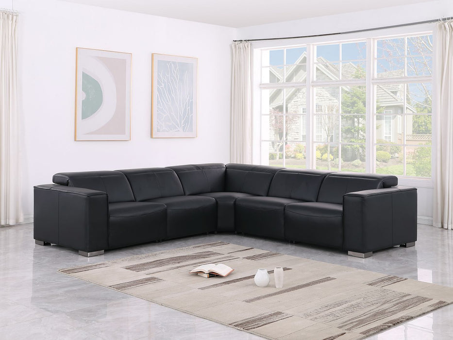 1208 - Leather Reclining Set (Sofa & Loveseat With 4 Power Recliners)
