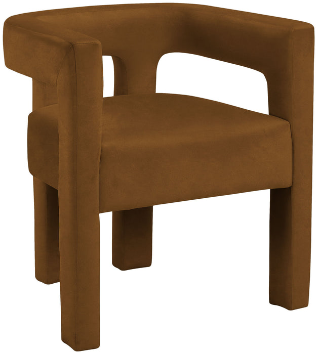 Athena - Velvet Dining Chair - Saddle
