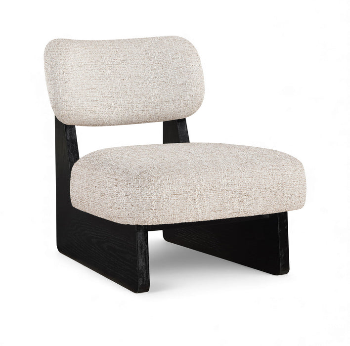 Vetra - Linen Textured Fabric Upholstered Accent Chair With Black Base