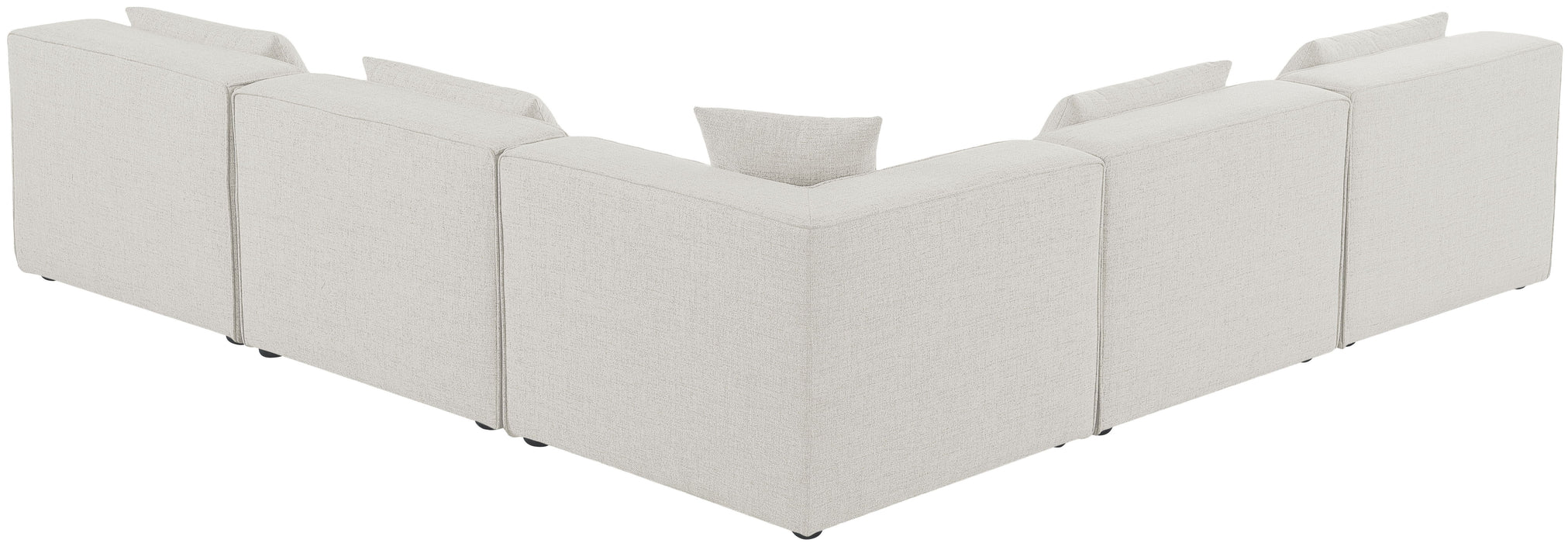 Cube - Linen 5 Piece Modular Corner Armless Sectional