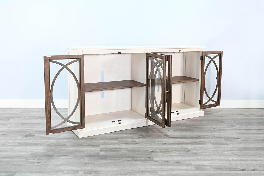 78" Media Console - Buckskin / Marble White