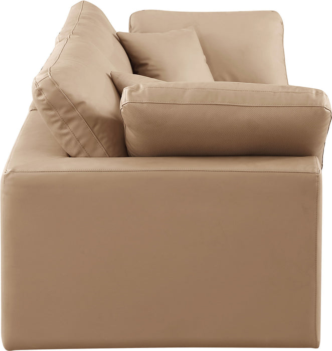 Comfy - Faux Leather Modular Sofa 2 Pieces - Tan