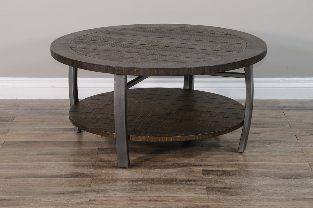 Homestead - Mahogany Wood & Metal Coffee Table - Tobacco Leaf