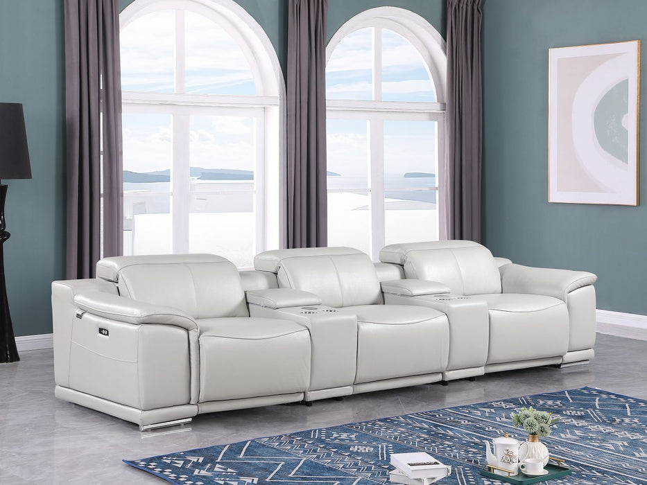 9762 - 5-Piece Modular Power Reclining Sofa And Loveseat Set With 3 Power Recliners In