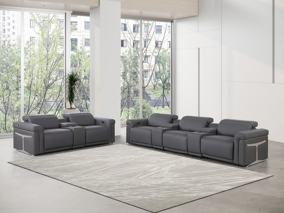 1126 - 8-Piece Modular Power Reclining Sofa & Loveseat Set In With 5 Power Recliners & Power Headrests