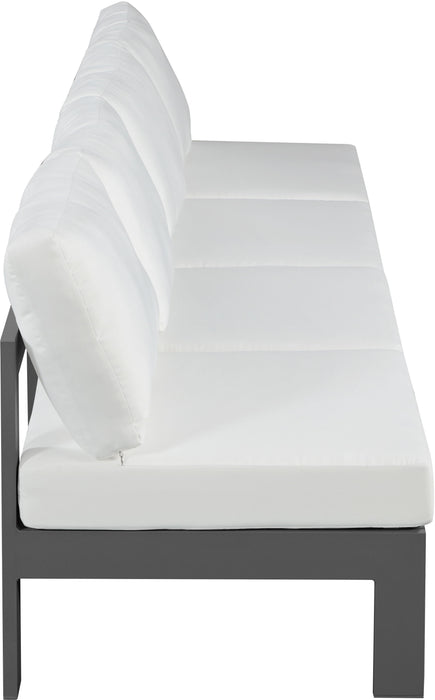 Nizuc - Outdoor Patio 4 Seat Armless Modular Sofa With Gray Frame