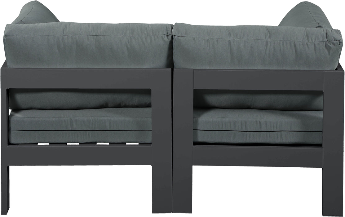 Nizuc - Outdoor Patio 2 Seat Modular Sofa With Gray Frame