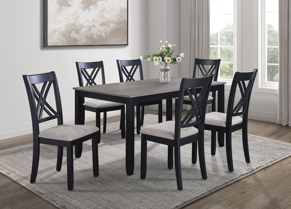 Eloise - 7 Piece Dinette Set - Charcoal / Gray
