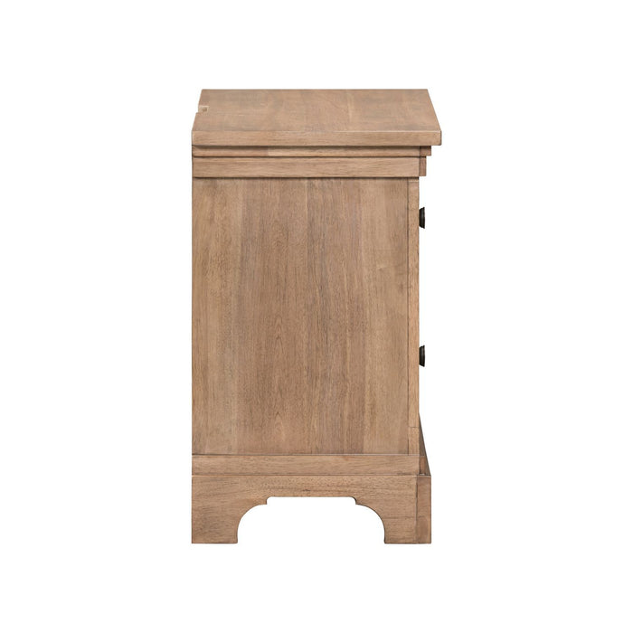 Haven Hills - Nightstand With Charging Station - Camel Beige