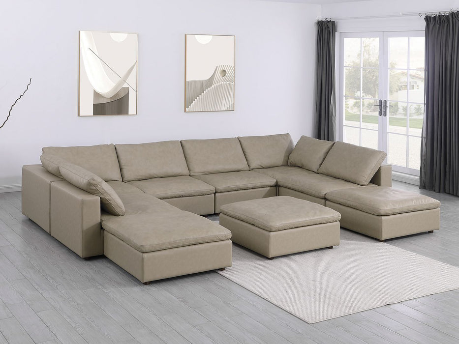 1100 - Top-Grain Italian Leather 9-Piece Sectional With Chaise