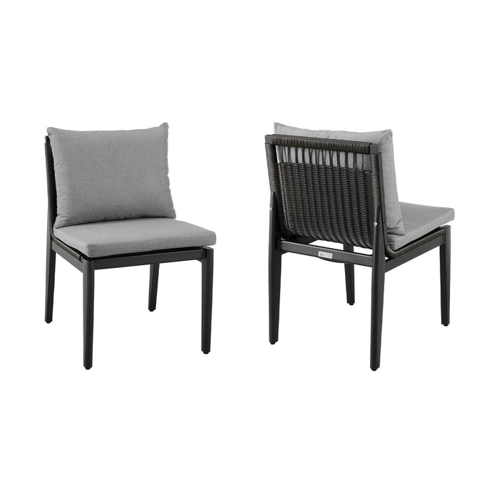 Cayman - Outdoor Patio Dining Chairs With Cushions (Set of 2) - Gray