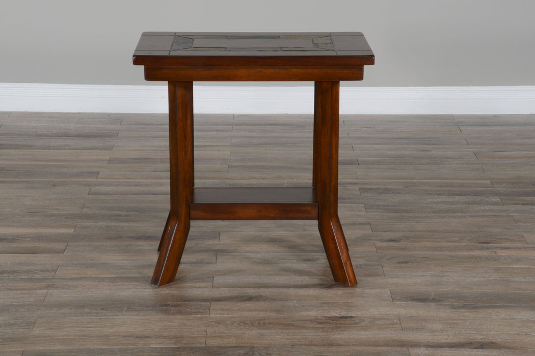 Santa Fe - Mahogany Wood Chair Side Table - Dark Chocolate