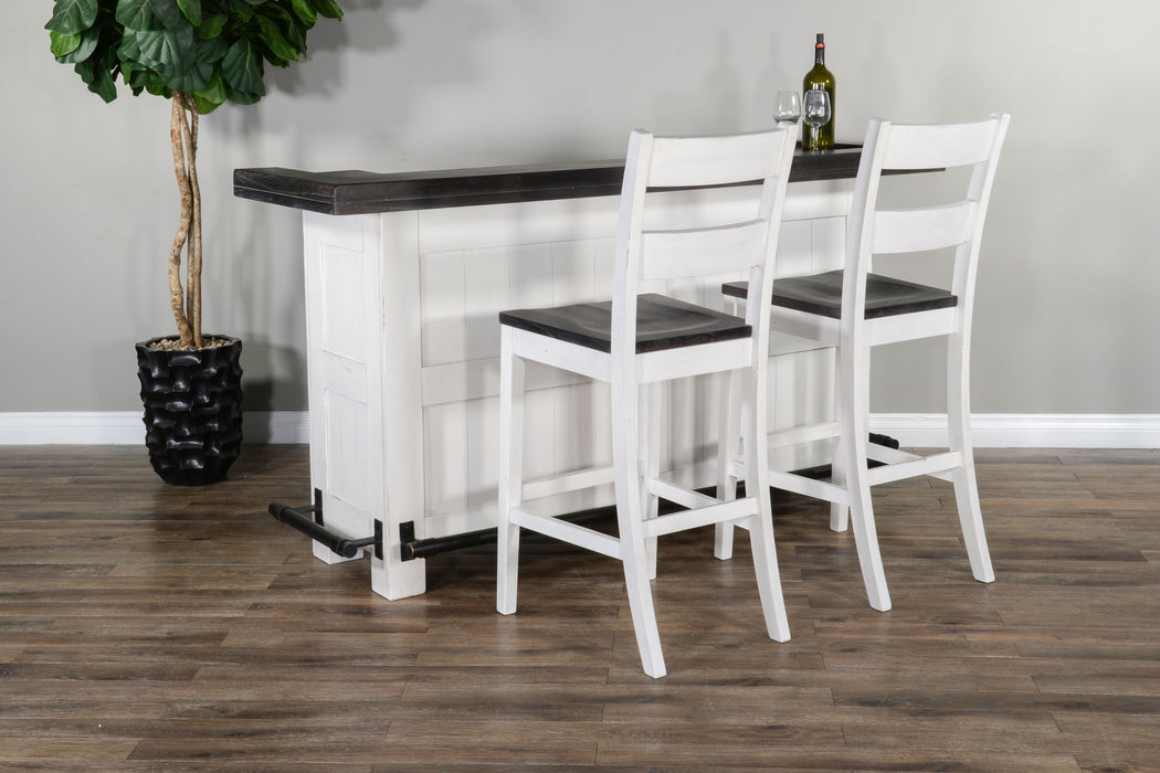 Carriage House - Farmhouse Wood Home Bar - Cottage White / Europen Dark