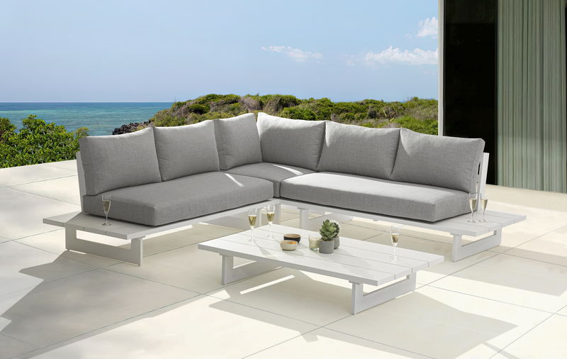 Maldives - Water Resistant Outdoor Patio Sectional With White Frame