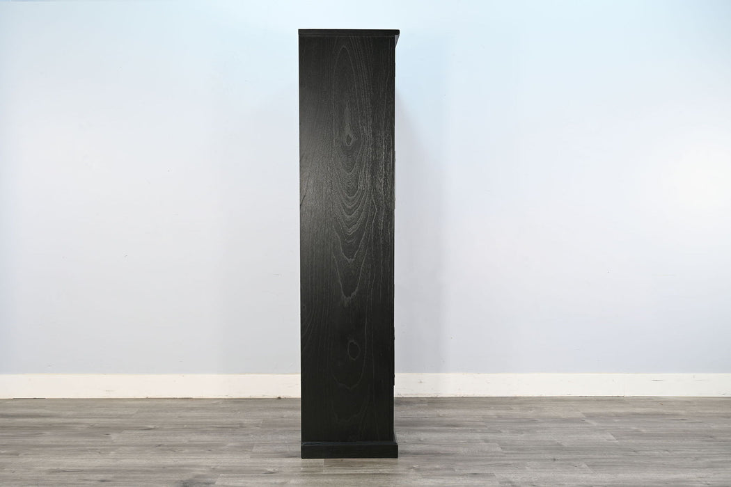 Elena - Tall Wood Cabinet With Arched Glass Doors