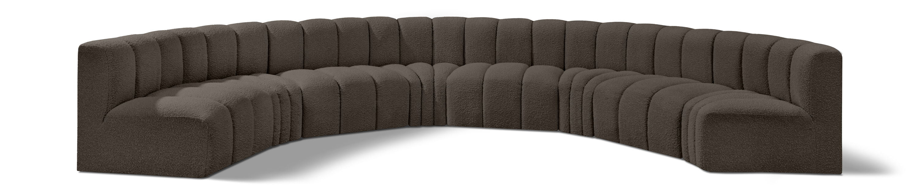Arc - Boucle Fabric 8 Piece U-Shaped Modular Sofa