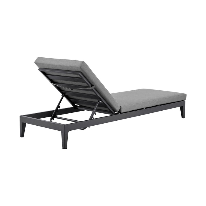 Menorca - Outdoor Patio Adjustable Chaise Lounge Chair - Gray
