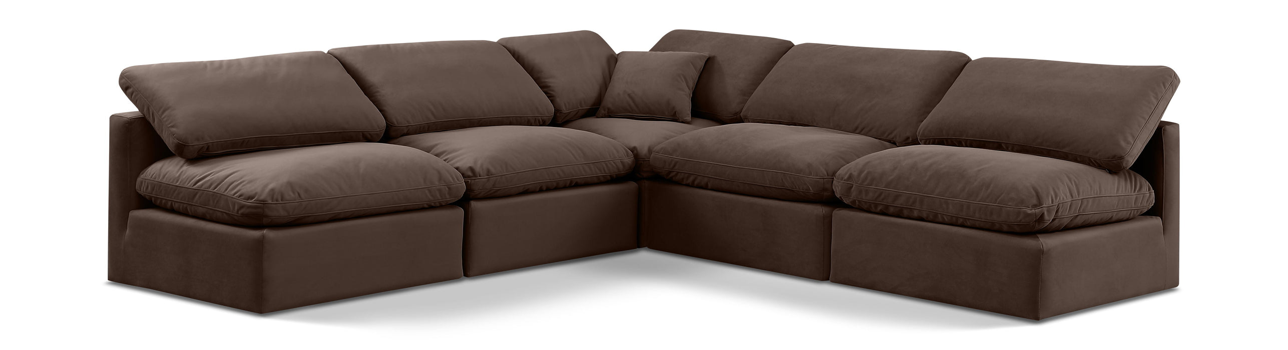 Indulge - Velvet 5 Piece Modular Corner Armless Sectional
