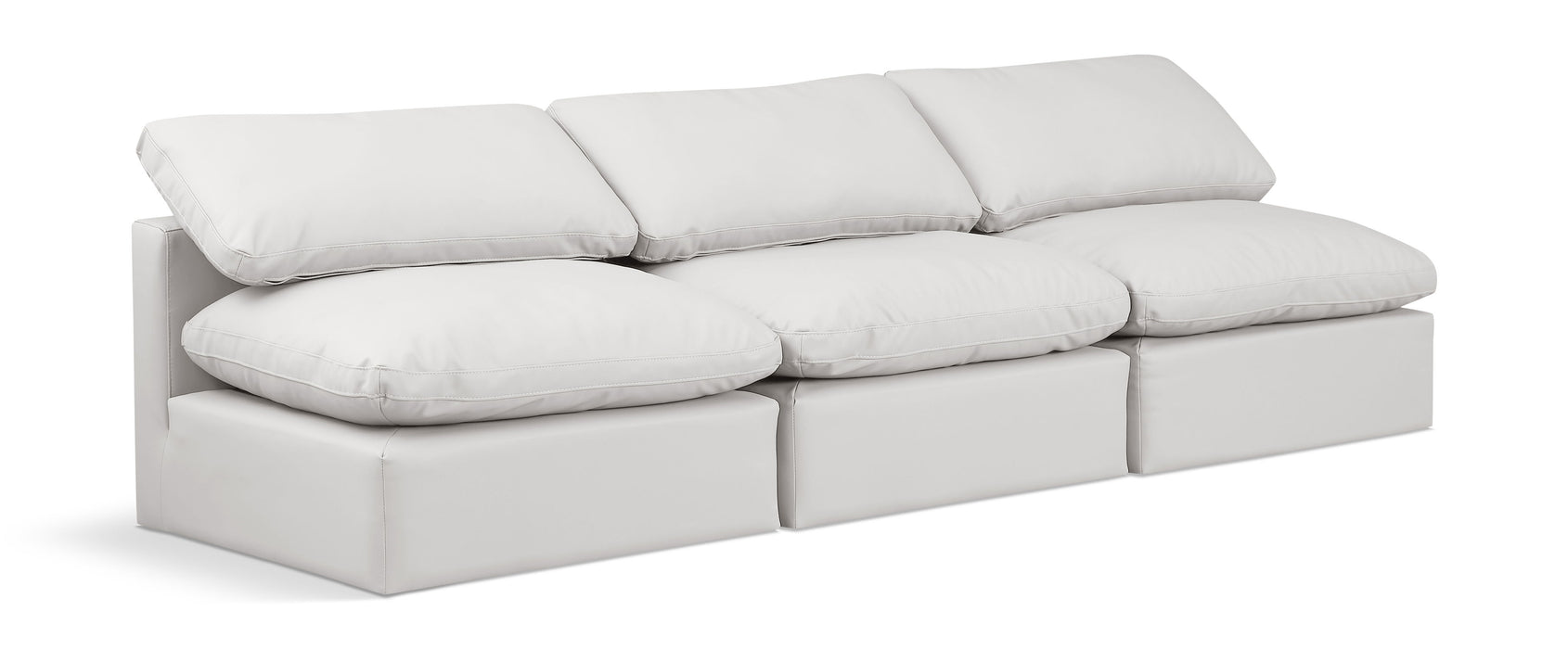 Indulge - Faux Leather 3 Seat Modular Armless Sofa