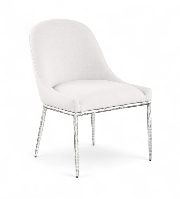 Ferro - Upholstered Dining Side Chair With Brushed Silver Legs