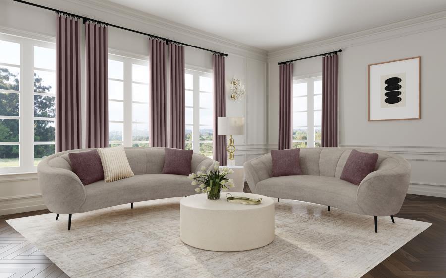 Ellorie - Upholstered Curved Sofa Set