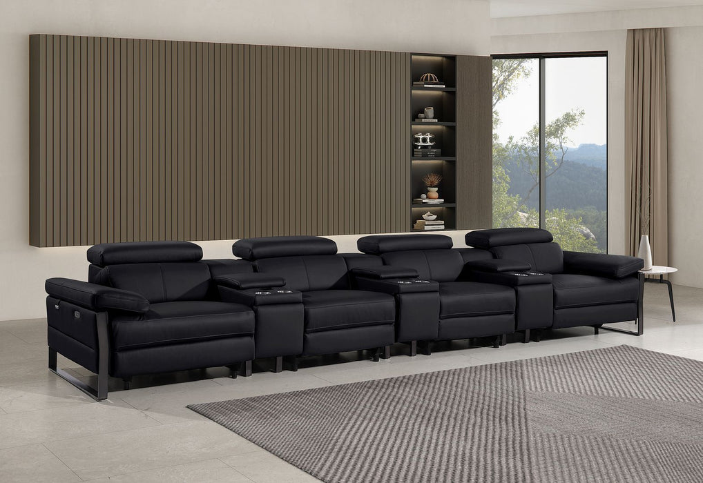 1246 - Modular Power Triple Reclining Triple Console Sofa With Power Reclining Headrests