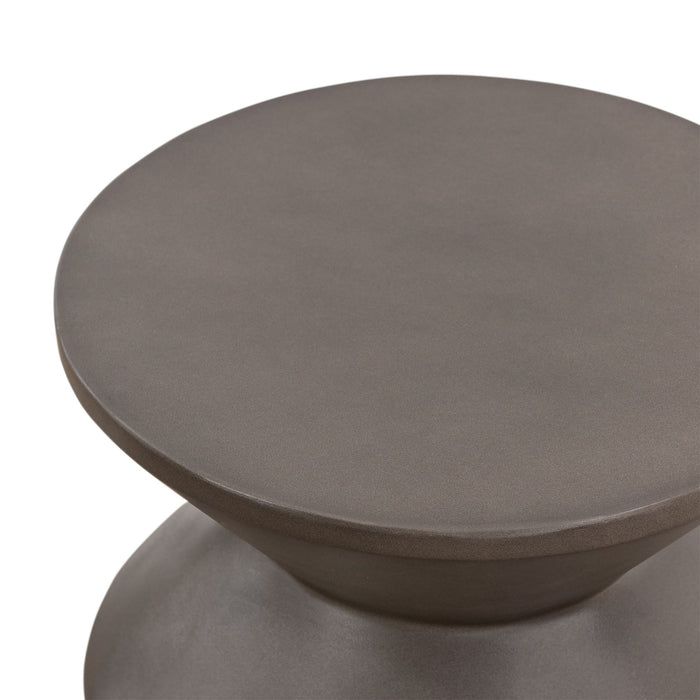 Lizzie - Concrete Indoor / Outdoor Accent Stool End Table - Gray