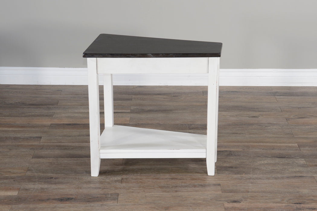 Carriage House - Chair Side Table - Cottage White / Europen Dark