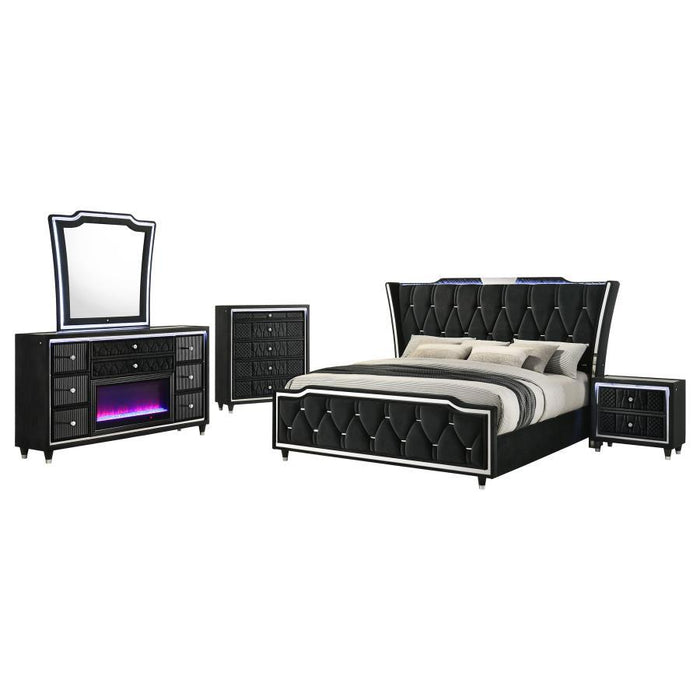 Lorient - Bedroom Set With LED Flame Box Dresser