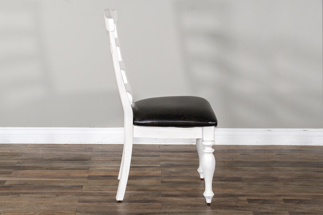Carriage House - Ladderback Chair (Set of 2) - Cottage White / Europen Dark