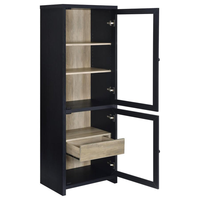 Denison - 67" 2-Door Media Tower Storage Cabinet - Black
