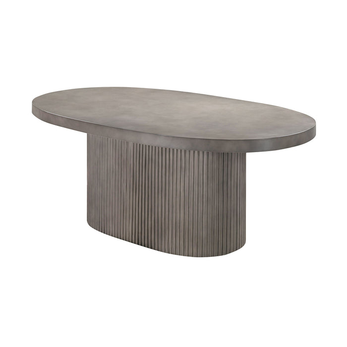 Wave - Oval Dining Table - Gray Concrete