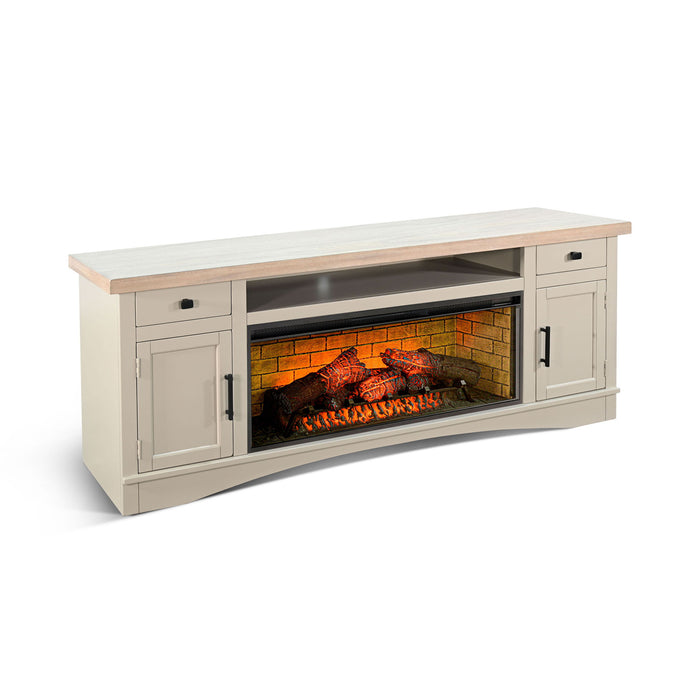 78" Media Console With Electric Fireplace