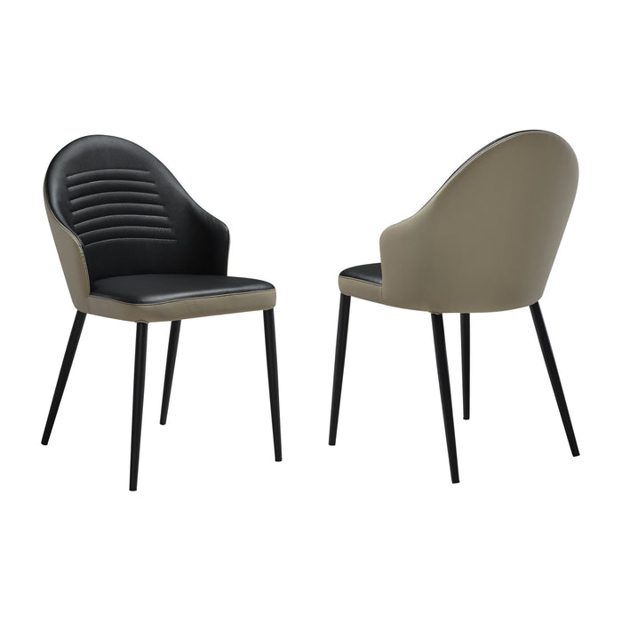 Rocco - Upholstered Dining Chair (Set of 2) - Taupe Gray / Black