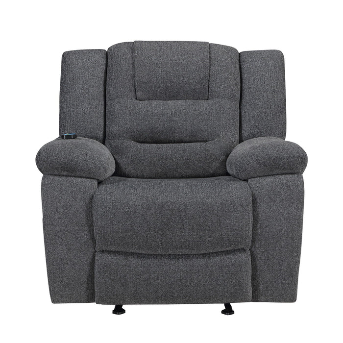 Redondo - Glider Recliner With Heat And Massage - Dark Gray