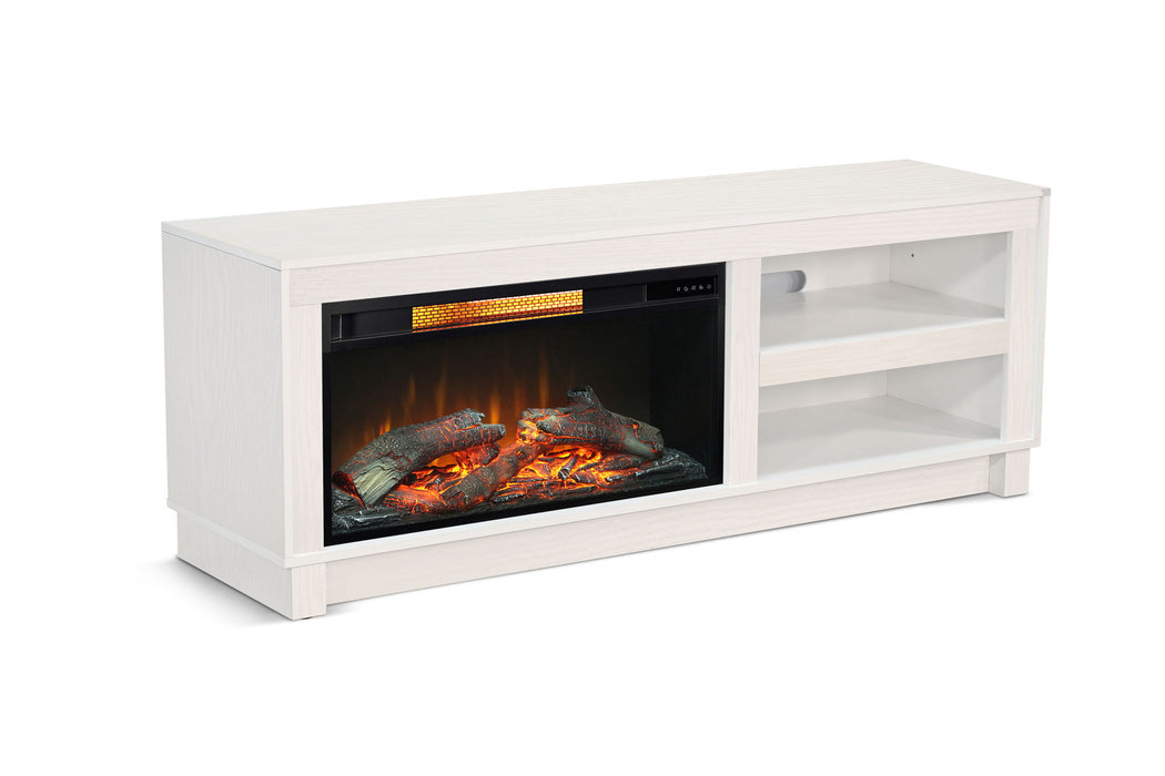 56" Media Console With Faux Crystals Electric Fireplace