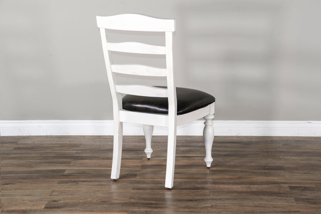 Carriage House - Ladderback Chair (Set of 2) - Cottage White / Europen Dark