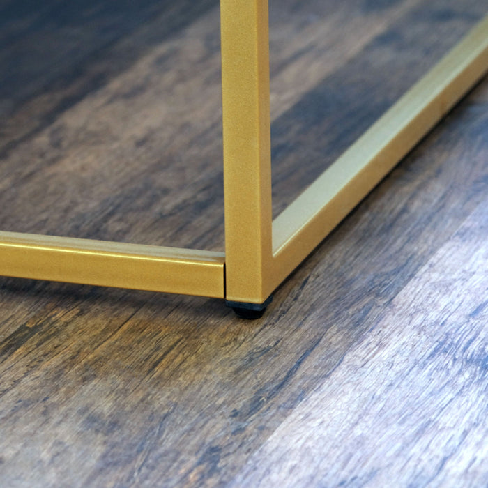 Driscoll - Sofa Table - White / Gold