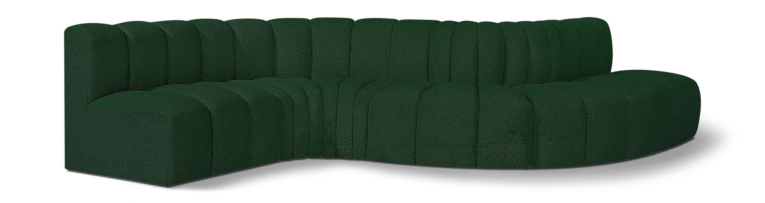 Arc - Boucle Fabric 6 Piece Curved Modular Sofa